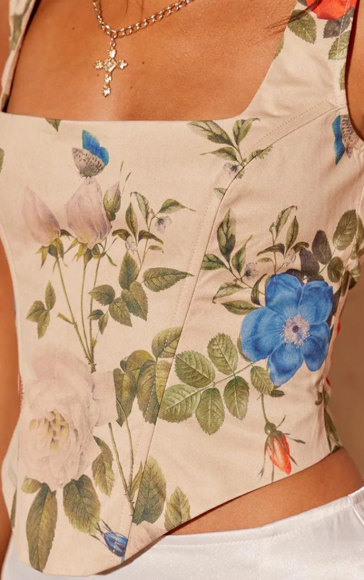 PrettyLittleThing Corsets*Floral Print Corset