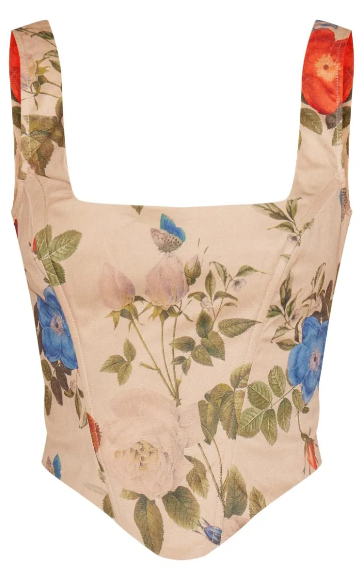 PrettyLittleThing Corsets*Floral Print Corset