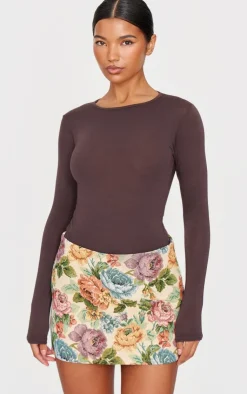 Floral Twill A Line Mini Skirt-PrettyLittleThing