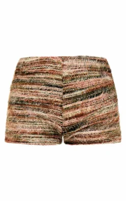Clearance PrettyLittleThing Fluffy Textured Fold Over Hot Pants Multi