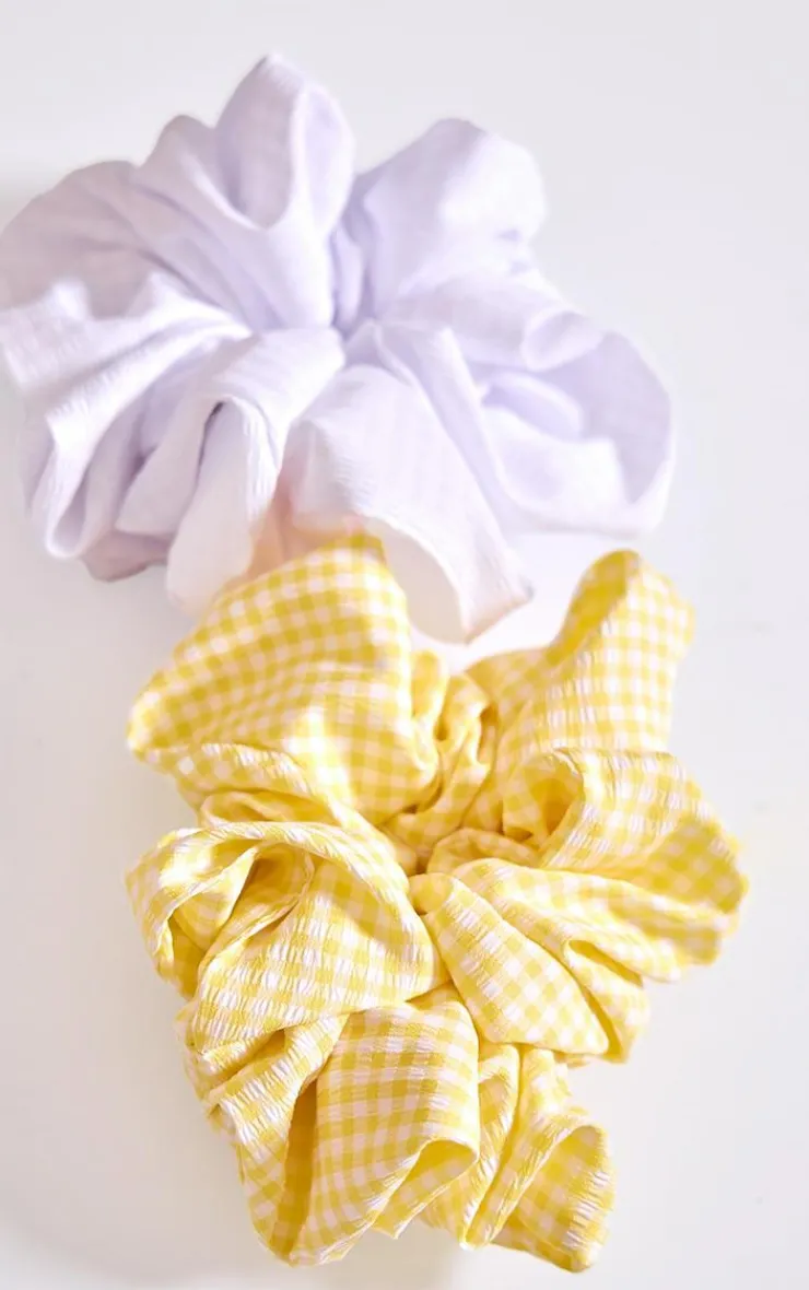 PrettyLittleThing Hair Accessories*Gingham 2 Pack Scrunchies