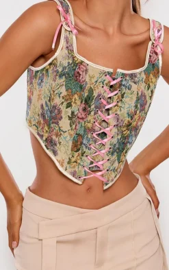 PrettyLittleThing Corsets*Jacquard Ribbon Long Corset