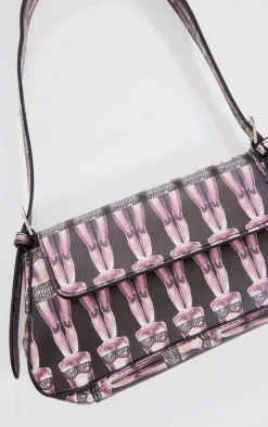 PrettyLittleThing Shoulder Bags*Jeweled Body Print Trapeze Shoulder Bag
