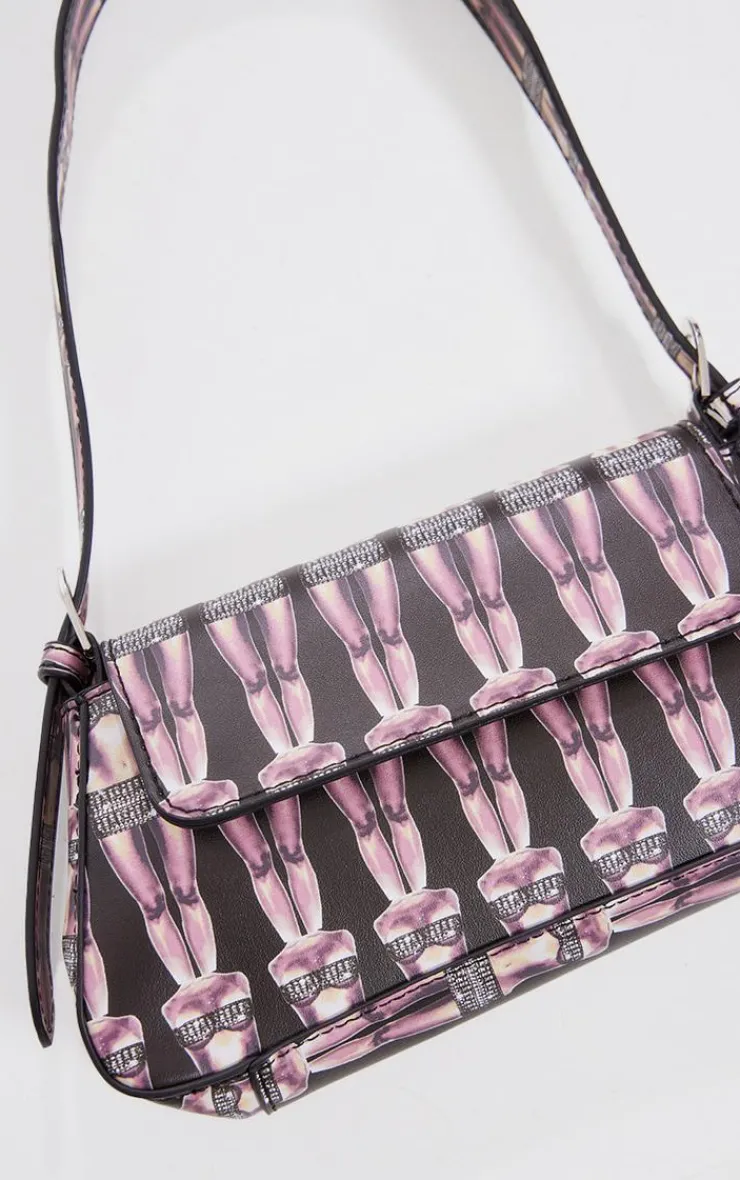 PrettyLittleThing Shoulder Bags*Jeweled Body Print Trapeze Shoulder Bag