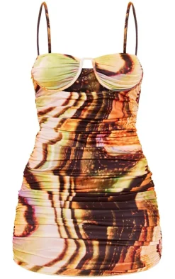 Ombre Print Underwired Cut Out Strappy Midi Dress-PrettyLittleThing Sale