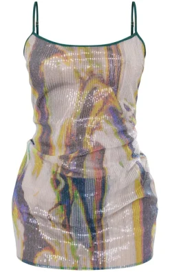 Ombre Sheer Sequin Strappy Bodycon Dress-PrettyLittleThing Discount