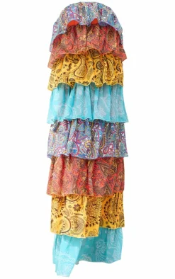 Patchwork Paisley Print Tiered Maxi Dress-PrettyLittleThing Clearance