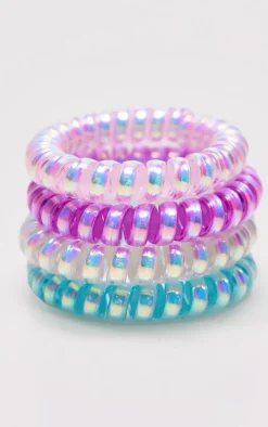 PrettyLittleThing Hair Accessories*Pearlescent Spiral Hair Tie pack