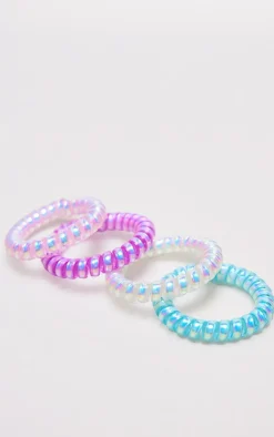 PrettyLittleThing Hair Accessories*Pearlescent Spiral Hair Tie pack