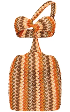 Print Crochet Cut Out One Shoulder Mini Dress-PrettyLittleThing Best