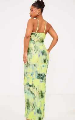 Print Plisse Wrap Tie Maxi Dress-PrettyLittleThing Sale