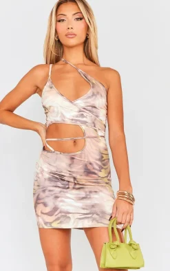 Printed Cut Out Bodycon Dress-PrettyLittleThing Outlet