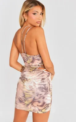 Printed Cut Out Bodycon Dress-PrettyLittleThing Outlet
