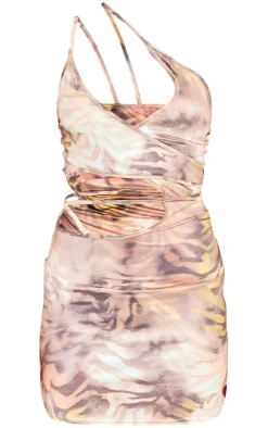 Printed Cut Out Bodycon Dress-PrettyLittleThing Outlet