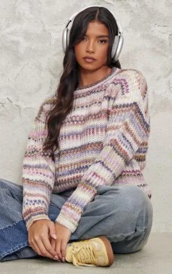 PrettyLittleThing Oversized Sweaters*Soft Marl Knit Oversized Sweater