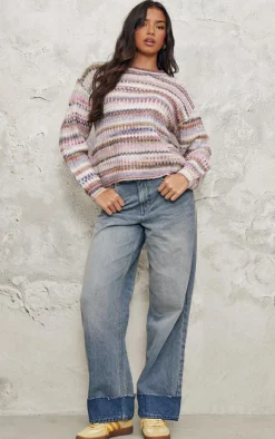 PrettyLittleThing Oversized Sweaters*Soft Marl Knit Oversized Sweater