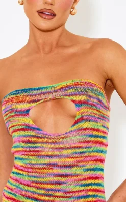 PrettyLittleThing Knitted Tops*Stripe Open Knit Bodysuit