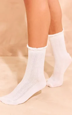 PrettyLittleThing Socks*Tonal Frill Ankle Socks 3 Pack