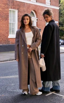 PrettyLittleThing Thanksgiving Outfits*Double Breasted Oversized Structured Coat
