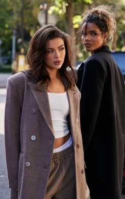 PrettyLittleThing Thanksgiving Outfits*Double Breasted Oversized Structured Coat