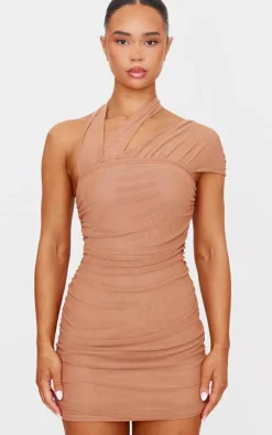 Mesh Neck Detail Mini Dress-PrettyLittleThing Hot