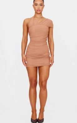 Mesh Neck Detail Mini Dress-PrettyLittleThing Hot