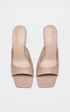PrettyLittleThing Mules*PU Square Toe High Stiletto Heeled Mules