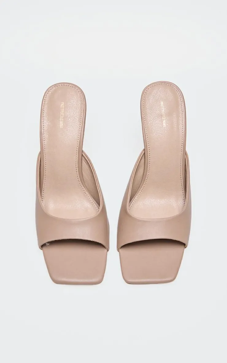 PrettyLittleThing Mules*PU Square Toe High Stiletto Heeled Mules