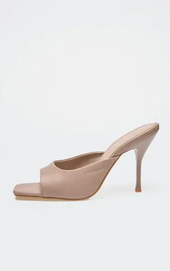 PrettyLittleThing Mules*PU Square Toe High Stiletto Heeled Mules