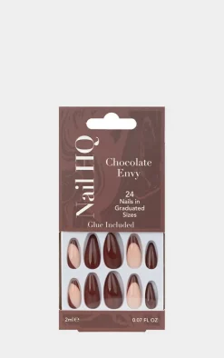 PrettyLittleThing Nails*Nail Hq Almond Chocolate Envy Nails (24 Pieces)