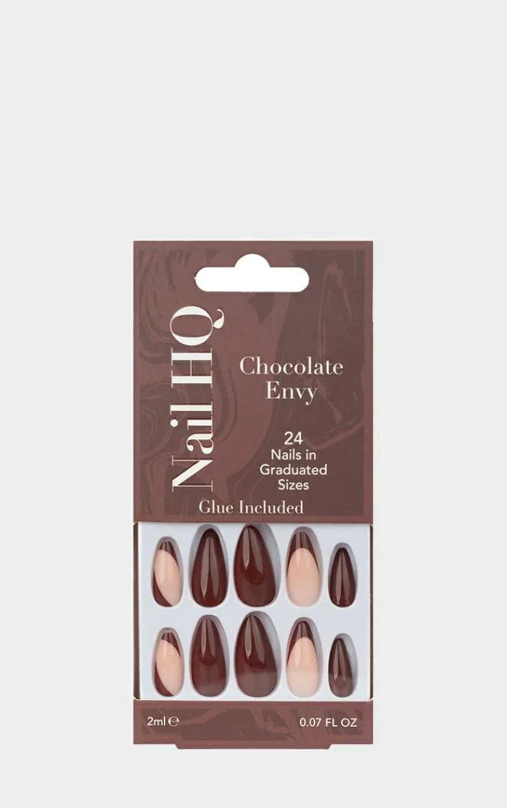 PrettyLittleThing Nails*Nail Hq Almond Chocolate Envy Nails (24 Pieces)