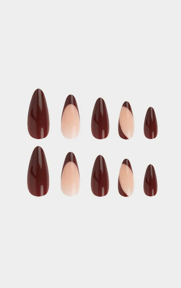 PrettyLittleThing Nails*Nail Hq Almond Chocolate Envy Nails (24 Pieces)