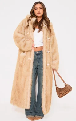 PrettyLittleThing Faux Fur Coats*Ombre Tip Hooded Faux Fur Maxi Coat