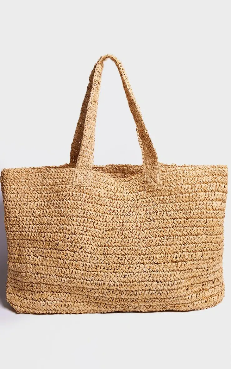 PrettyLittleThing Shoppers*Raffia Large Beach Tote Bag