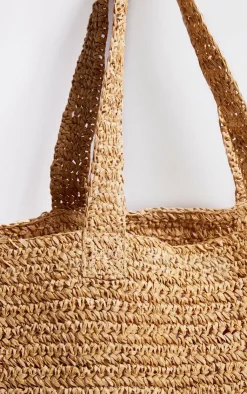 PrettyLittleThing Shoppers*Raffia Large Beach Tote Bag