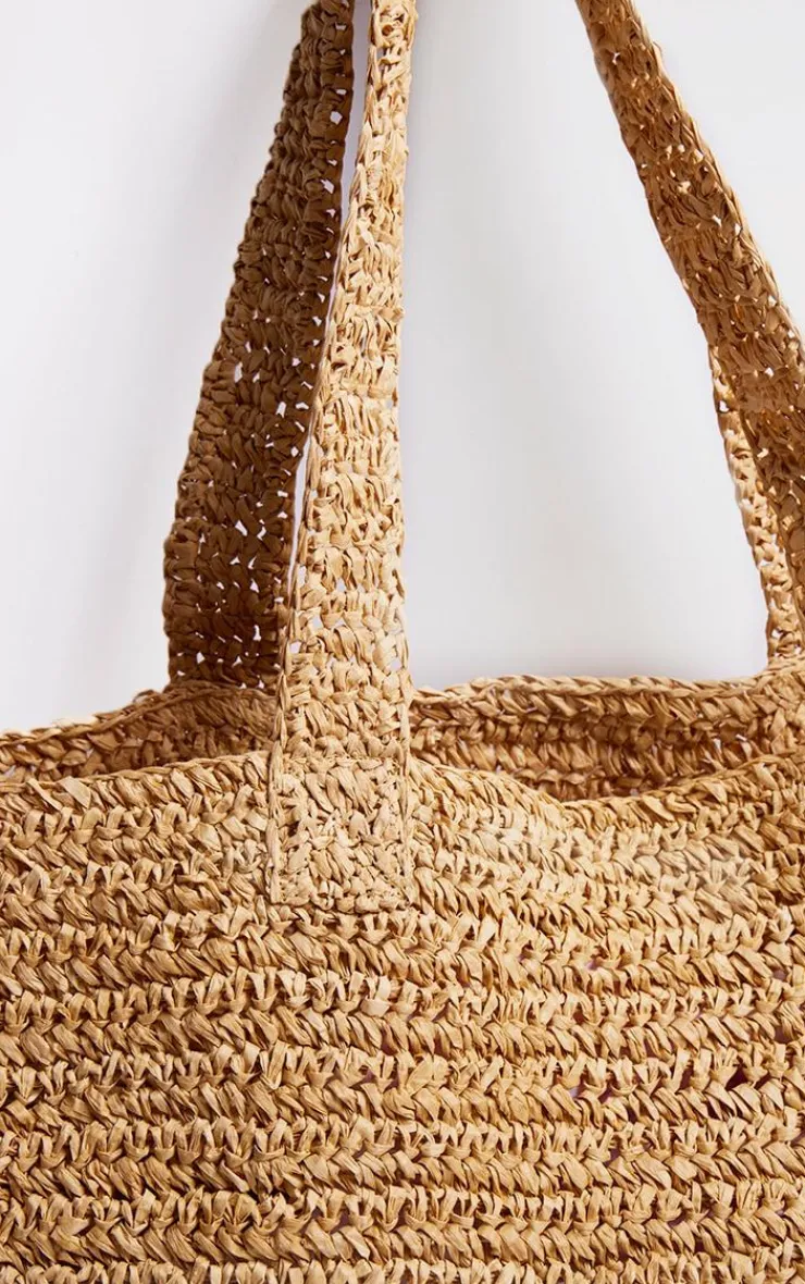 PrettyLittleThing Shoppers*Raffia Large Beach Tote Bag