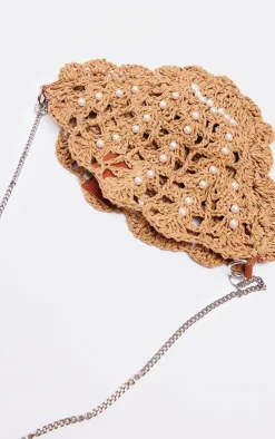 PrettyLittleThing Crossbody Bags*Raffia Shell Pearl Cross Body Bag