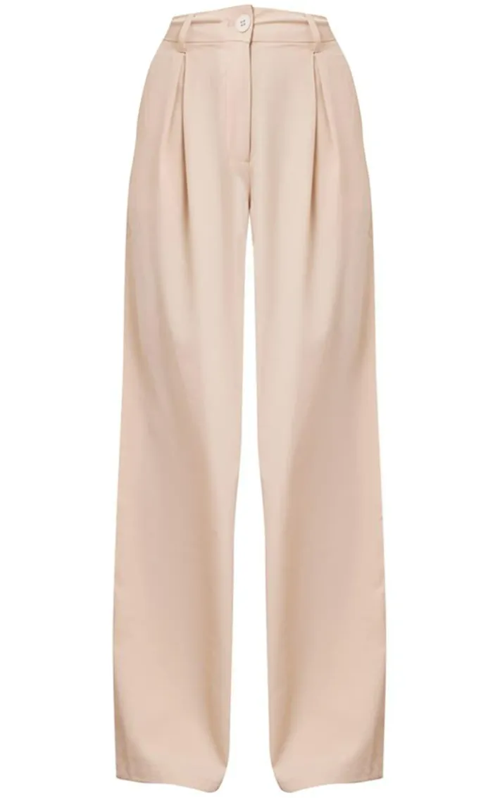Natural Stone Floaty Tailored Wide Leg Pants