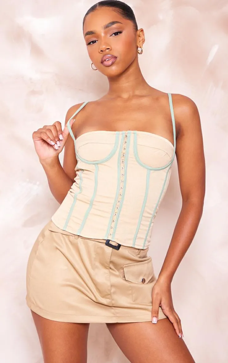 PrettyLittleThing Corsets*Tailored Look Stretch Woven Halter Corset