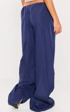 Navy Cotton Poplin Low Rise Lightweight Cargo's