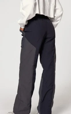 Best PrettyLittleThing Fleece Contrast Panel Straight Leg Sweatpants Navy