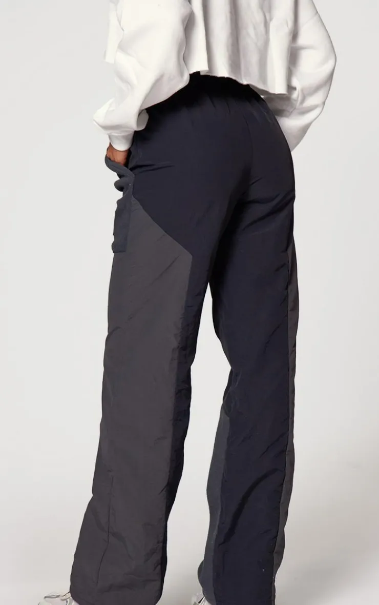 Best PrettyLittleThing Fleece Contrast Panel Straight Leg Sweatpants Navy