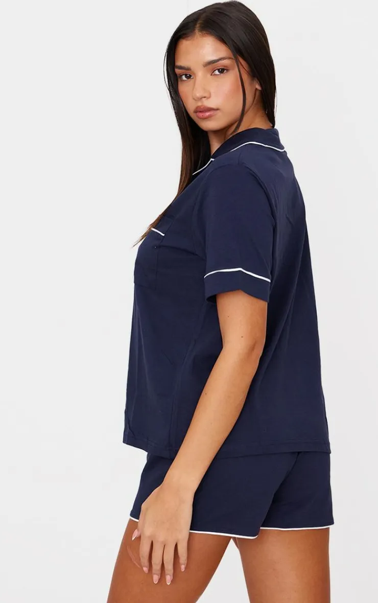 PrettyLittleThing Christmas Gifts*Jersey Piping Detail Short PJ Set