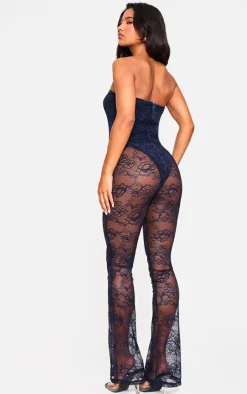 Lace Bodysuit Detail Bandeau Jumpsuit-PrettyLittleThing Clearance