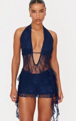 Lace Drape Detail Skort Romper-PrettyLittleThing