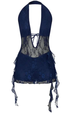 Lace Drape Detail Skort Romper-PrettyLittleThing