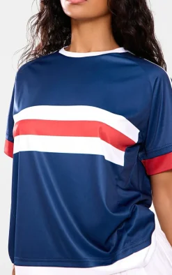 PrettyLittleThing T-Shirts*Oversized Stripe Detail Football T-shirt