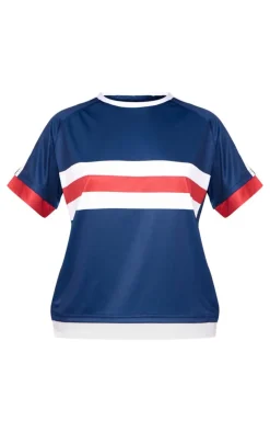 PrettyLittleThing T-Shirts*Oversized Stripe Detail Football T-shirt