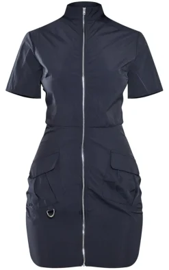 Parachute Cargo Zip Through Shirt Dress-PrettyLittleThing Discount