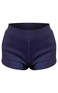 New PrettyLittleThing Ribbed Hot Pants Navy